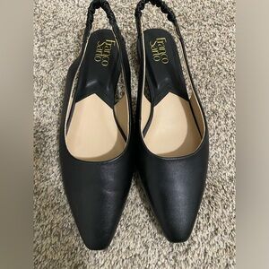 Franco sarto black leather mules